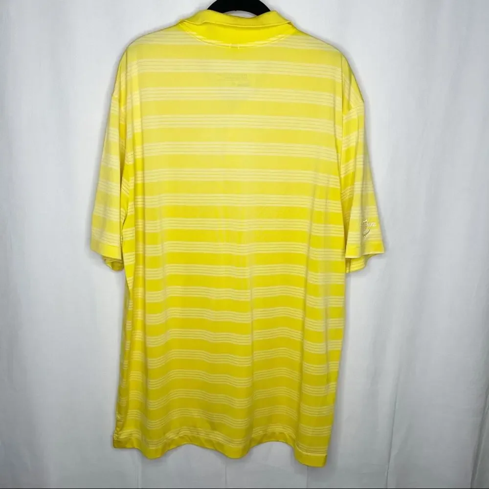 NIKE / yellow white striped golf short sleeve polo